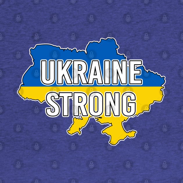 Ukraine Strong Ukrainian Flag Map by Scar